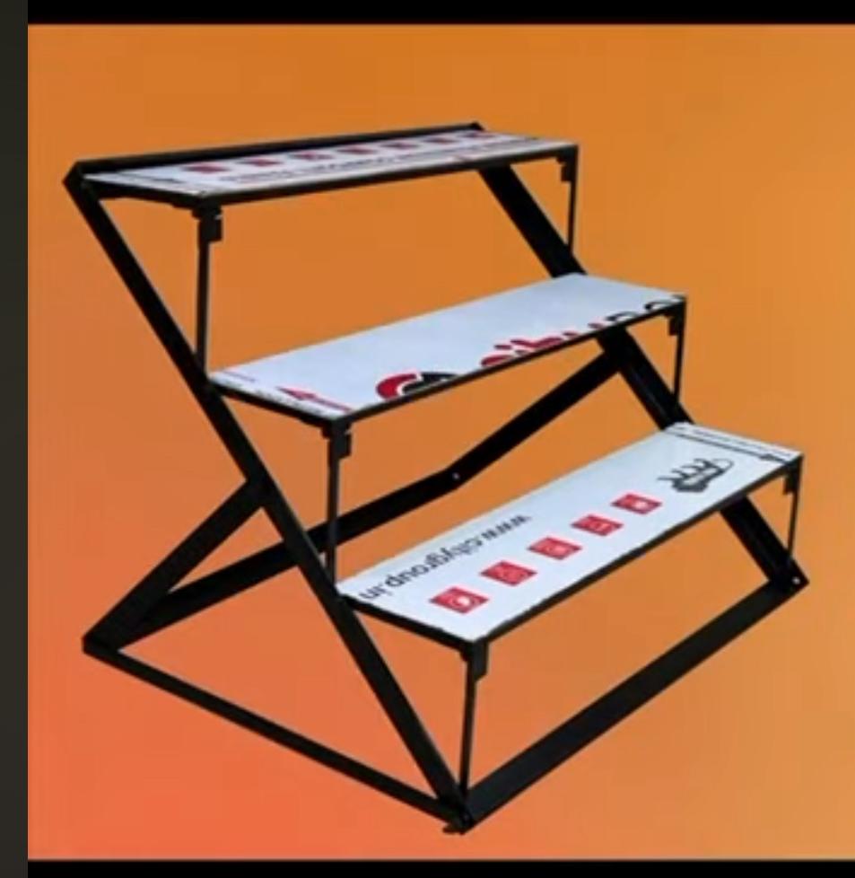 REGULAR  (Steel) <br> 3 Steps <br> Length - 3 Feet<br> Step Width - 9 Inch